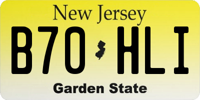 NJ license plate B70HLI