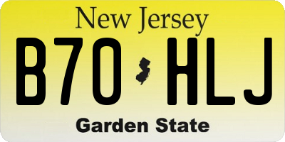 NJ license plate B70HLJ
