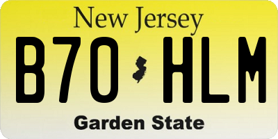 NJ license plate B70HLM