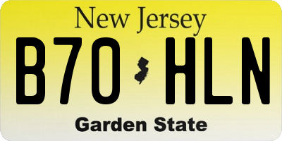 NJ license plate B70HLN