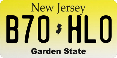 NJ license plate B70HLO