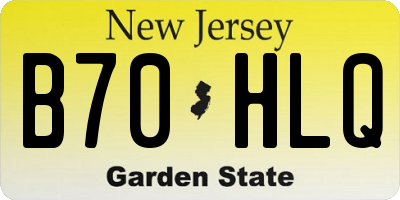 NJ license plate B70HLQ