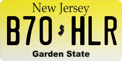 NJ license plate B70HLR