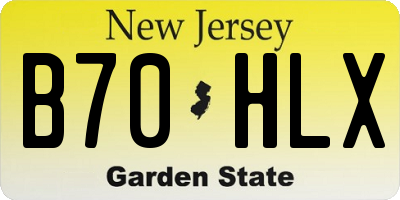 NJ license plate B70HLX