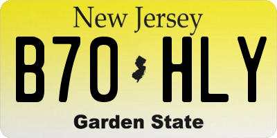 NJ license plate B70HLY