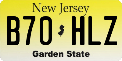 NJ license plate B70HLZ