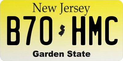 NJ license plate B70HMC
