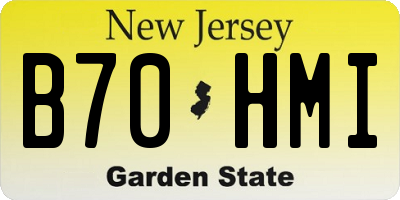 NJ license plate B70HMI