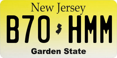 NJ license plate B70HMM