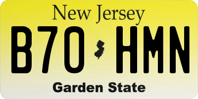 NJ license plate B70HMN