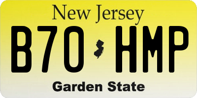 NJ license plate B70HMP