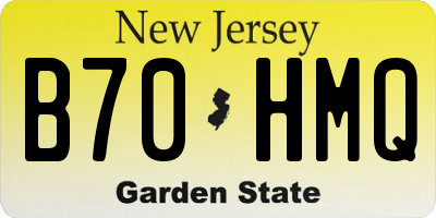 NJ license plate B70HMQ