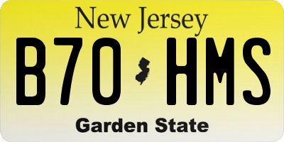 NJ license plate B70HMS