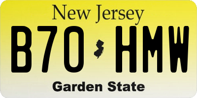 NJ license plate B70HMW