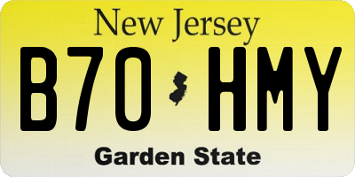 NJ license plate B70HMY
