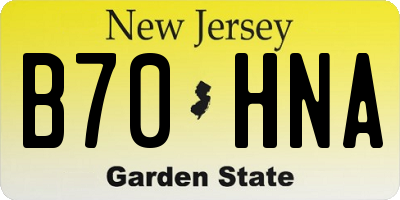NJ license plate B70HNA