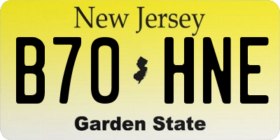 NJ license plate B70HNE