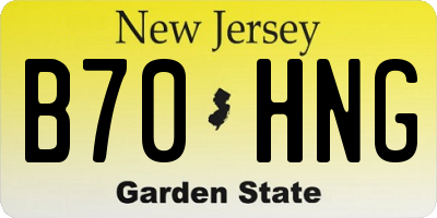 NJ license plate B70HNG