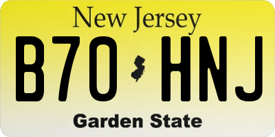 NJ license plate B70HNJ