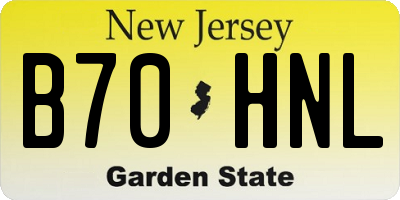 NJ license plate B70HNL