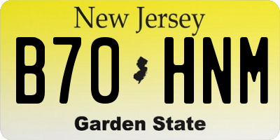 NJ license plate B70HNM