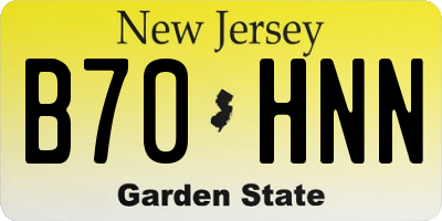 NJ license plate B70HNN