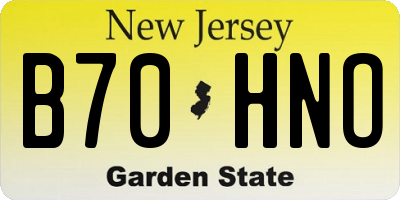NJ license plate B70HNO