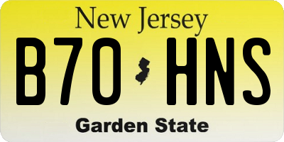 NJ license plate B70HNS