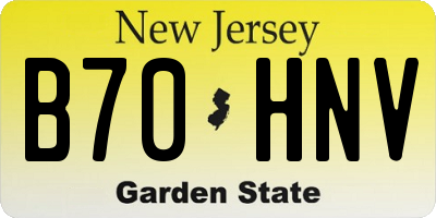 NJ license plate B70HNV