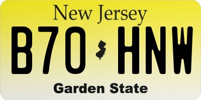 NJ license plate B70HNW