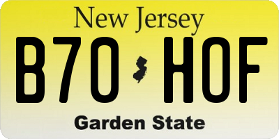 NJ license plate B70HOF