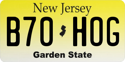 NJ license plate B70HOG