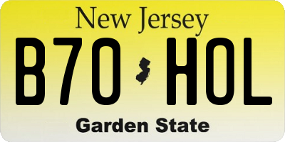 NJ license plate B70HOL