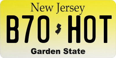 NJ license plate B70HOT