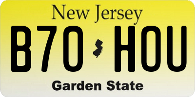 NJ license plate B70HOU