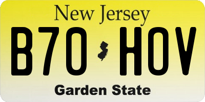 NJ license plate B70HOV