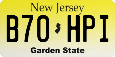 NJ license plate B70HPI