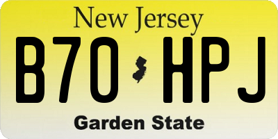 NJ license plate B70HPJ