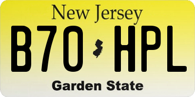 NJ license plate B70HPL