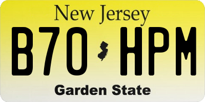NJ license plate B70HPM