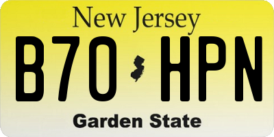 NJ license plate B70HPN