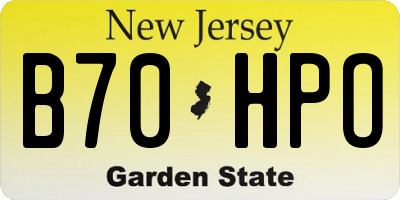 NJ license plate B70HPO