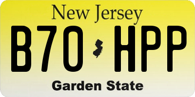 NJ license plate B70HPP