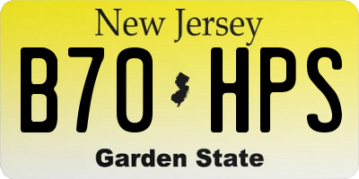 NJ license plate B70HPS