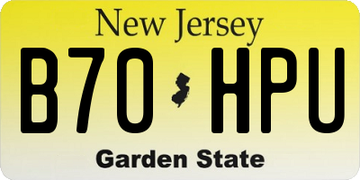 NJ license plate B70HPU