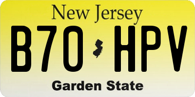 NJ license plate B70HPV
