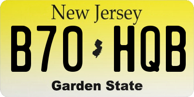 NJ license plate B70HQB