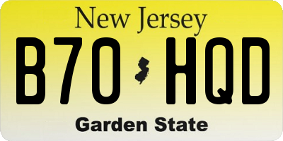 NJ license plate B70HQD