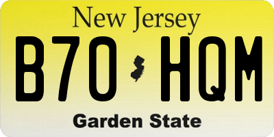 NJ license plate B70HQM