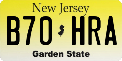 NJ license plate B70HRA